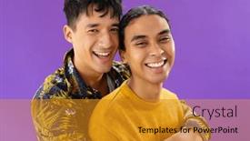  Presentation with lgbt - Slide set consisting of portrait-of-happy-biracial-couple background and a gold colored foreground
