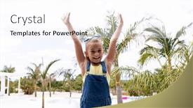  Presentation with childhood - Presentation theme with portrait-of-happy-biracial-girl background and a pink colored foreground