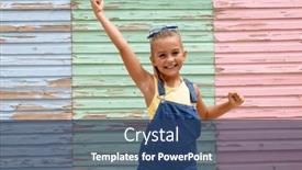  Presentation with childhood - Presentation featuring portrait-of-happy-biracial-girl background and a ocean colored foreground