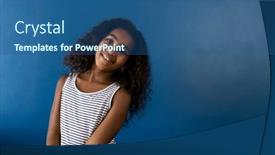  Presentation with joy - PPT layouts featuring portrait-of-happy-biracial-girl background and a  colored foreground