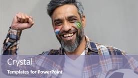  Presentation with football - Presentation enhanced with portrait-of-happy-biracial-man background and a coral colored foreground