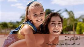  Presentation with lifestyle - Slide set featuring portrait-of-happy-biracial-mother background and a red colored foreground