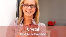  Presentation with happy smiling woman dental health - Slide deck with portrait of happy blonde woman background and a  colored foreground