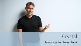  Presentation with older adult - Slide deck consisting of portrait-of-happy-casual-older background and a light blue colored foreground