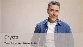  Presentation with older adult - Presentation design enhanced with portrait-of-happy-casual-older background and a light gray colored foreground