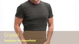  Presentation with older adult - Slide set consisting of portrait-of-happy-casual-older background and a coral colored foreground