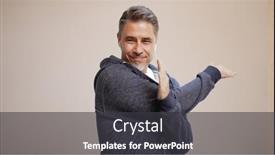  Presentation with older adult - PPT theme enhanced with portrait-of-happy-casual-older background and a dark gray colored foreground