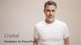  Presentation with older adult - Theme consisting of portrait-of-happy-casual-older background and a light gray colored foreground