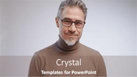  Presentation with older adult - Theme enhanced with portrait-of-happy-casual-older background and a violet colored foreground