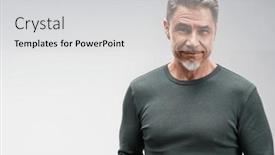  Presentation with older adult - Slide deck featuring portrait-of-happy-casual-older background and a  colored foreground