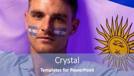  Presentation with active lifestyle - PPT theme featuring portrait-of-happy-caucasian-male background and a light blue colored foreground