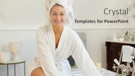  Presentation with bata quality control shoes pdf - Slide set featuring portrait-of-happy-caucasian-woman background and a lemonade colored foreground