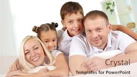  Presentation with children parents - Beautiful PPT layouts featuring portrait of happy children lying on backs of their parents at home backdrop and a lemonade colored foreground