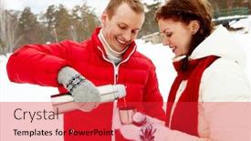  Presentation with hot tea - Colorful PPT layouts enhanced with obedience - obedient nice irish setter backdrop and a yellow colored foreground