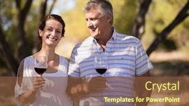  Presentation with safari - Audience pleasing presentation design consisting of portrait-of-happy-couple-having backdrop and a tawny brown colored foreground