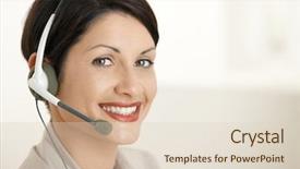  Presentation with excellent customer service - PPT layouts enhanced with portrait of happy customer service background and a lemonade colored foreground