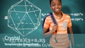  Presentation with green chalkboard - Amazing slides having portrait of happy cute boy backdrop and a ocean colored foreground