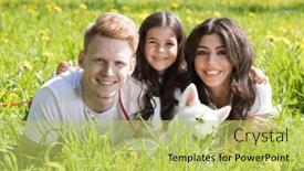  Presentation with husky - Presentation featuring portrait-of-happy-family background and a  colored foreground