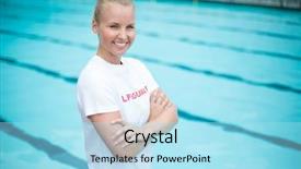  Presentation with lifeguard - Amazing theme having portrait of happy female lifeguard backdrop and a arctic colored foreground
