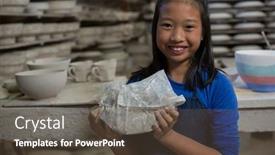  Presentation with pottery - Cool new presentation with portrait-of-happy-girl-holding backdrop and a tawny brown colored foreground