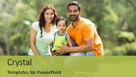  Presentation with indian - Presentation consisting of portrait of happy indian family background and a yellow colored foreground