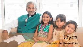  Presentation with indian traditional - Cool new theme with portrait of happy indian family backdrop and a  colored foreground