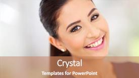  Presentation with indian woman - PPT theme featuring portrait of happy indian woman background and a coral colored foreground