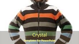  Presentation with christening for boy - Slide set consisting of beautiful nature scene with blooming apricot tree background and a light gray colored foreground