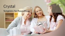  Presentation with home - Beautiful presentation design featuring portrait of happy little girl backdrop and a soft green colored foreground