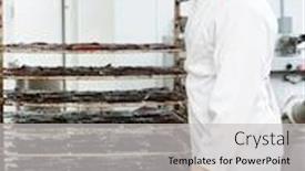  Presentation with beef jerky - Presentation with beef jerky at butcher background and a light gray colored foreground