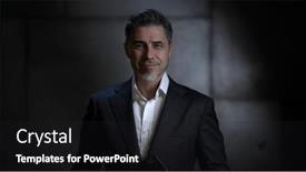  Presentation with older adult - Slides enhanced with portrait-of-happy-mature-businessman background and a dark gray colored foreground