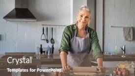  Presentation with cookie - Colorful presentation enhanced with cookie dough using wooden rolling backdrop and a violet colored foreground