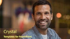  Presentation with business vision - PPT layouts featuring portrait-of-happy-mid-adult background and a tawny brown colored foreground