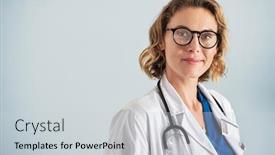  Presentation with pediatrician - Amazing presentation theme having portrait-of-happy-mid-adult backdrop and a light gray colored foreground