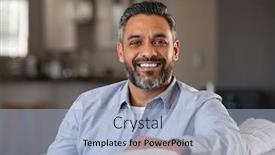  Presentation with relaxing - PPT theme consisting of portrait-of-happy-mid-adult background and a light blue colored foreground