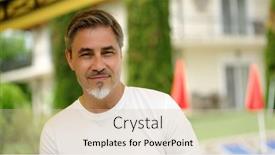  Presentation with home garden - Slide set having portrait-of-happy-middle-aged background and a soft green colored foreground