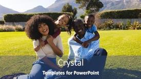  Presentation with children parents - Presentation theme consisting of portrait-of-happy-multiracial-children background and a  colored foreground