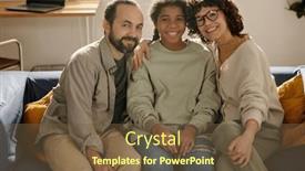  Presentation with parents - Presentation design featuring portrait-of-happy-parents-sitting background and a tawny brown colored foreground