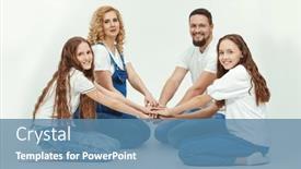  Presentation with pregnant mother - Slide deck featuring portrait-of-happy-parents background and a teal colored foreground