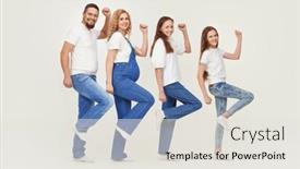  Presentation with pregnant mother - Presentation theme having portrait-of-happy-parents background and a sky blue colored foreground