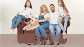  Presentation with family pet - Presentation with portrait-of-happy-parents background and a violet colored foreground