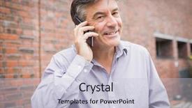  Presentation with professor - Beautiful slides featuring portrait of happy professor talking on phone in campus backdrop and a lemonade colored foreground