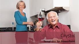  Presentation with senior couple - Presentation with portrait-of-happy-senior-couple background and a tawny brown colored foreground