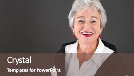  Presentation with happy smiling woman dental health - Cool new PPT layouts with portrait of happy senior woman backdrop and a tawny brown colored foreground