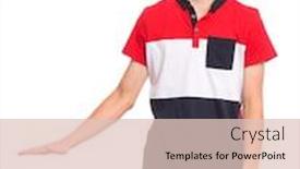  Presentation with child teen - PPT layouts enhanced with portrait of happy teen boy showing hand something isolated on white background series of photos - size concept handsome child looking at camera and smiling background and a lemonade colored foreground