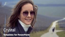  Presentation with wine tourism - Presentation design having portrait-of-happy-woman-outdoor background and a wine colored foreground