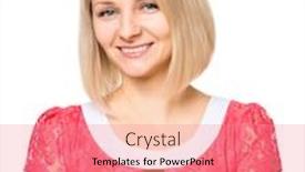  Presentation with emotions - Slides with portrait of happy woman with beautiful face isolated on white background young cute girl showing different emotions background and a coral colored foreground