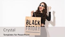  Presentation with paper making - Presentation theme featuring portrait-of-happy-woman background and a light gray colored foreground