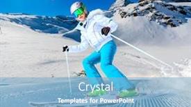  Presentation with snow - Presentation design featuring portrait-of-happy-young-girl background and a light blue colored foreground