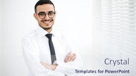  Presentation with arab - Presentation theme having portrait-of-happy-young-handsome background and a sky blue colored foreground